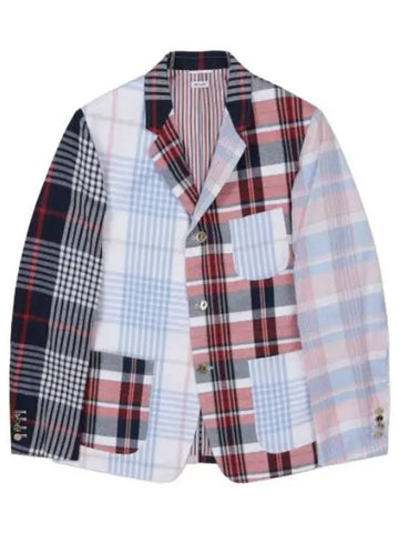 Funmix Madras Cotton Color Sports Coat Multicolor Suit Blazer Jacket - THOM BROWNE - BALAAN 1