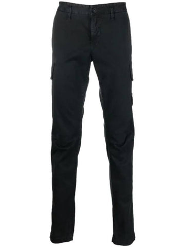 Men's Wappen Patch Cargo Straight Pants Black - STONE ISLAND - BALAAN 1