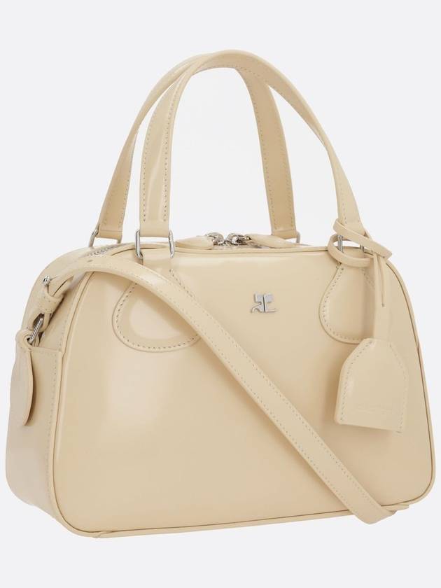 Mini Leather Bowling Tote Bag Beige - COURREGES - BALAAN 4