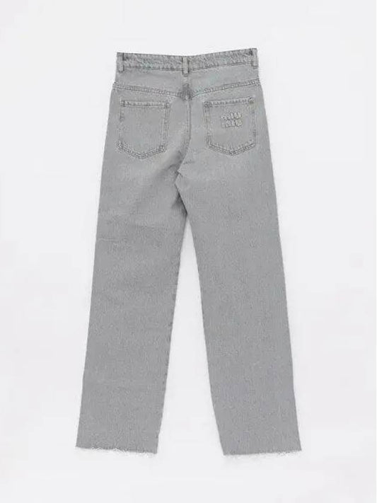 Denim Straight Pants GWP48313LFF0031 Gray - MIU MIU - BALAAN 2