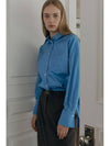 R LOGO OVERSIZED SHIRT BLUE - ILROZE - BALAAN 6