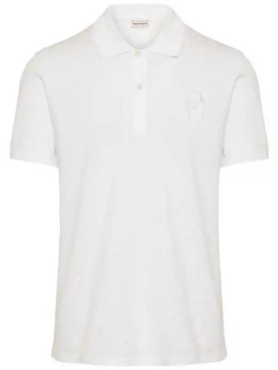 Skull Patch Short Sleeve Polo Shirt White - ALEXANDER MCQUEEN - BALAAN 2