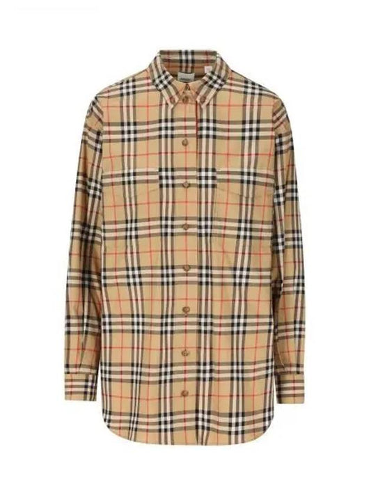 Vintage Check Motif Shirt Beige - BURBERRY - BALAAN 2