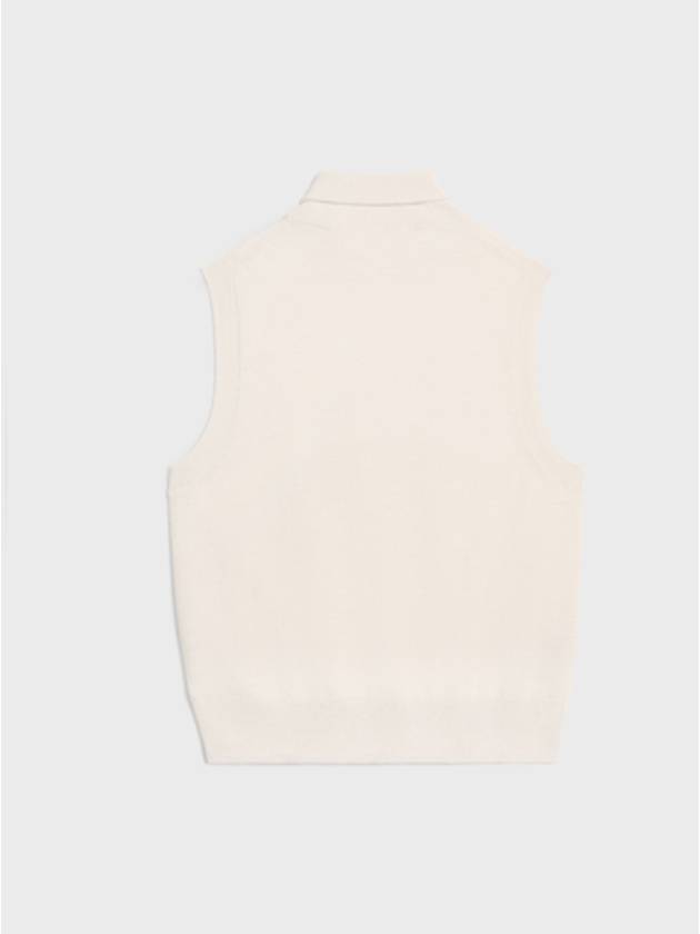 Triomphe Embroidered Turtleneck Sleeveless Off-White - CELINE - BALAAN 3