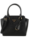 Triangle Logo Saffiano Leather Mini Tote Bag Black - PRADA - BALAAN 2