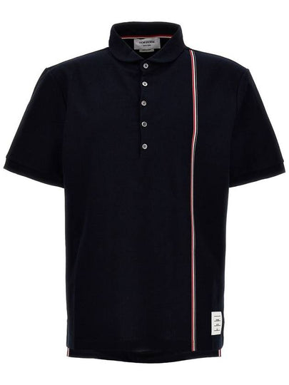 RWB Stripe Polo Shirt Navy - THOM BROWNE - BALAAN 2