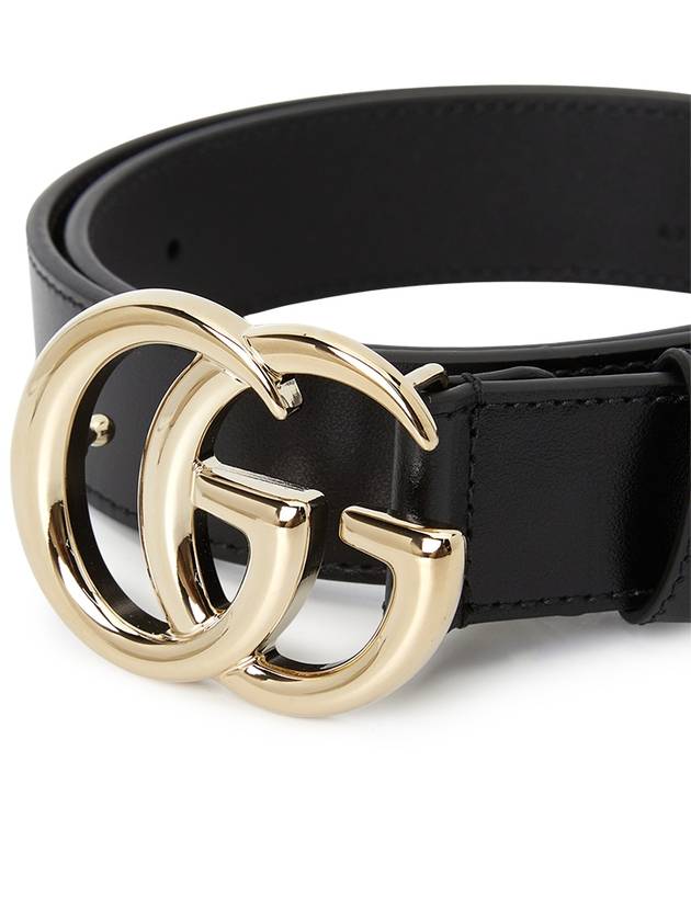 GG Marmont Thin Leather Belt Black - GUCCI - BALAAN 6