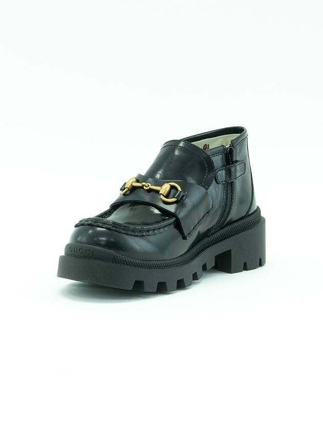 Kids Horsebit Leather Boots 628594 D73Y0 1000 - GUCCI - BALAAN 3