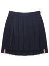 RMB Wool Mini Pleated Skirt Navy - THOM BROWNE - BALAAN 2