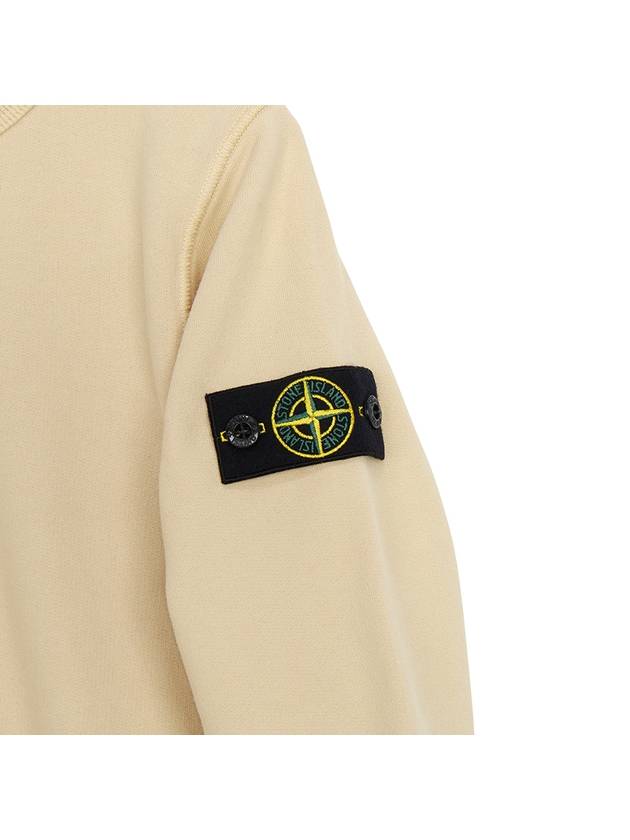 Kids Wappen Patch Organic Cotton Fleece Sweatshirt Beige - STONE ISLAND - BALAAN 5