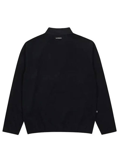 Men s woven color combination fleece half zip up t shirt 9124GXSP BLACK - BLACK&WHITE - BALAAN 2