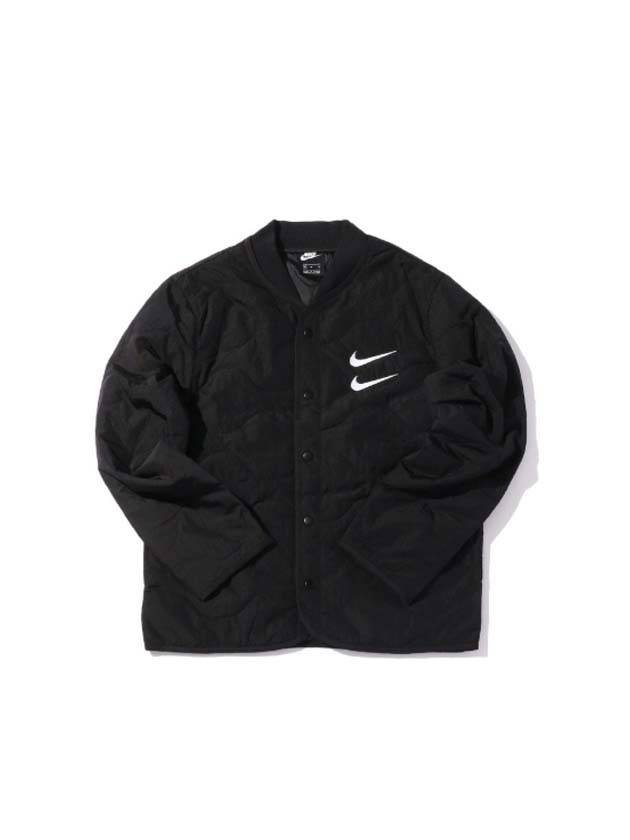 Men's Double Swoosh Quilting Jacket Black - NIKE - BALAAN 1