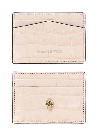 Skull Crocodile Leather Card Wallet Light Pink - ALEXANDER MCQUEEN - BALAAN 2