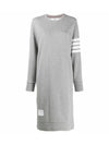 Classic Loopback 4-Bar Sweater Midi Dress Light Grey - THOM BROWNE - BALAAN 2