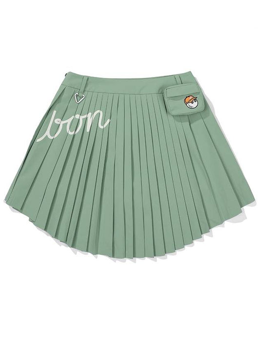 Utility pleated skirt DARK MINT WOMAN - MALBON GOLF - BALAAN 2