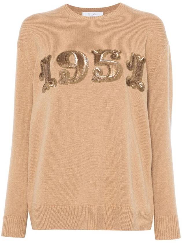 Plata Crew Neck Knit Top Beige - MAX MARA - BALAAN 2