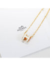 Mini Pop H Pendant Necklace Gold Blanc White - HERMES - BALAAN 5