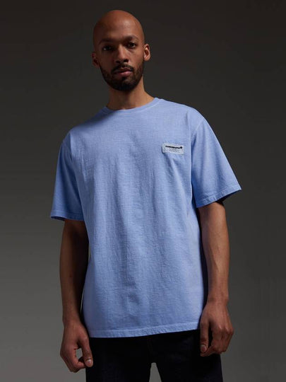 Pigment Label Artwork Short Sleeve T-Shirt Sky Blue - ICONOGRAPHY - BALAAN 2