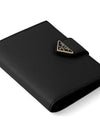 Small Smooth Saffiano Leather Half Wallet Black - PRADA - BALAAN 6