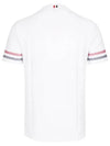 Textured Cotton Stripe Short Sleeve T-Shirt White - THOM BROWNE - BALAAN 3