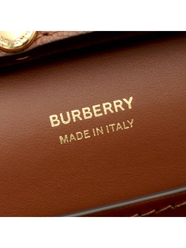 Brown Hampshire leather embossed logo small cross bag 8061361 - BURBERRY - BALAAN 10