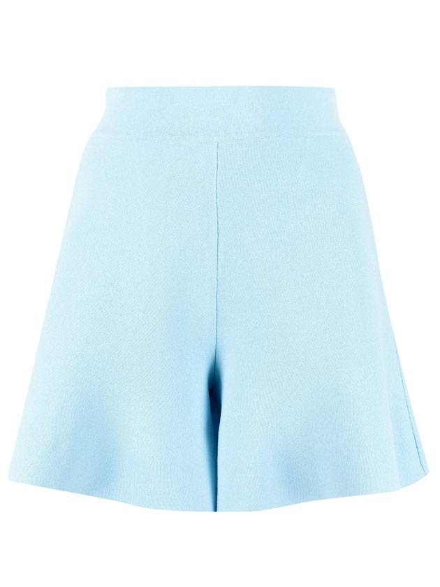 Women's Compact Knit Shorts Light Blue - STELLA MCCARTNEY - BALAAN 1