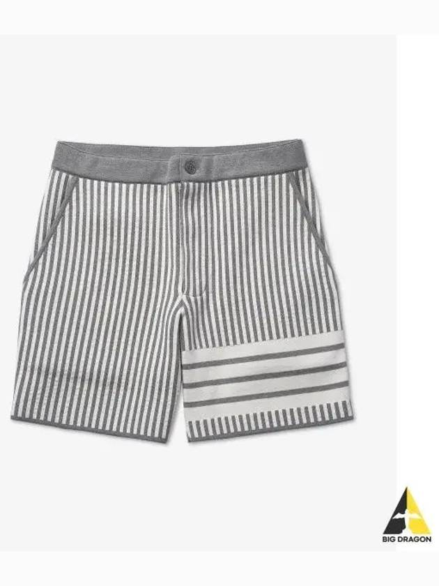 Seersucker Jacquard Shorts Grey - THOM BROWNE - BALAAN 2