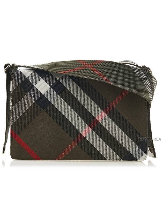 Checked Jacquard Messenger Bag Green - BURBERRY - BALAAN 4