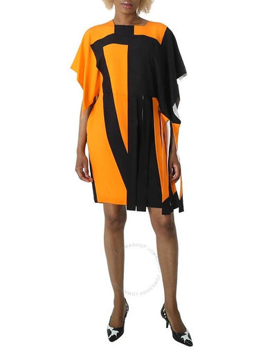 Burberry Ladies Bright Orange Ip Geometric Print Dress, Brand Size 6 (US Size 4) - BURBERRY - BALAAN 1