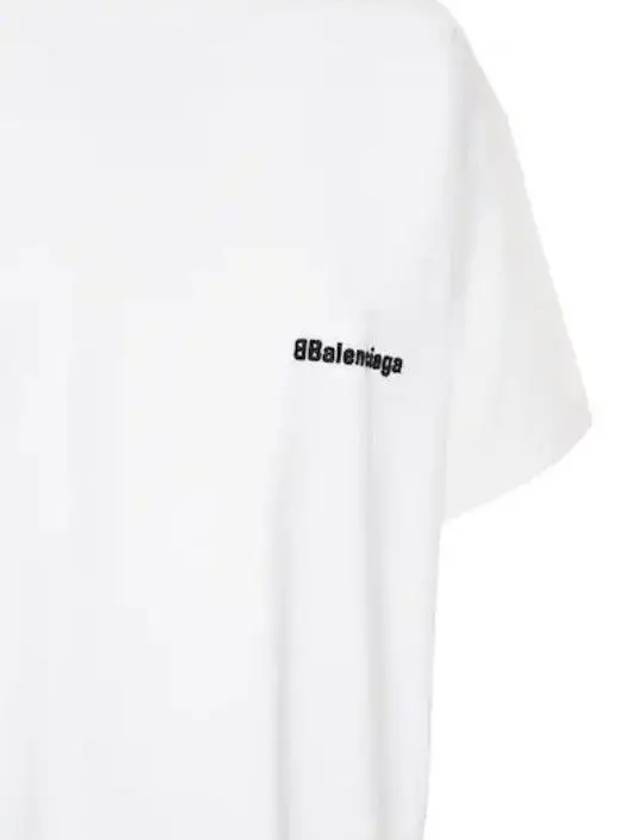 Embroided Logo Short Sleeve T-Shirt White - BALENCIAGA - BALAAN 3