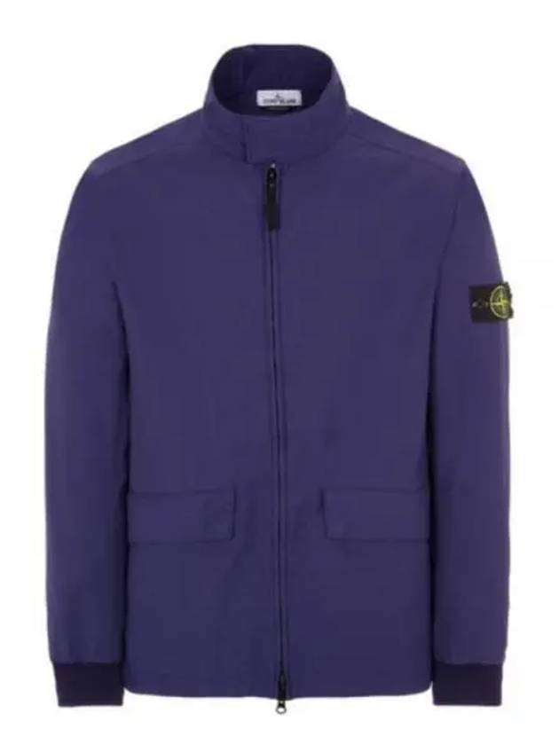 Men's Batavia Nylon Cotton Zip-Up Jacket Purple Blue - STONE ISLAND - BALAAN 2