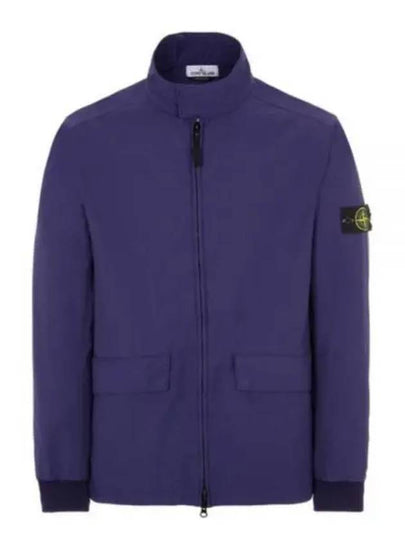 Men's Batavia Nylon Cotton Zip-Up Jacket Purple Blue - STONE ISLAND - BALAAN 2