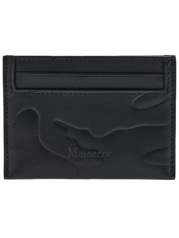 Camouflage Embossed Leather Card Wallet Black - MULBERRY - BALAAN 1