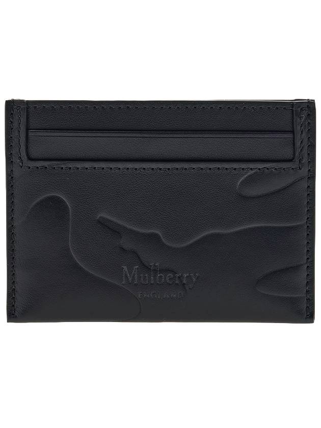 Camouflage Embossed Leather Card Wallet Black - MULBERRY - BALAAN 1