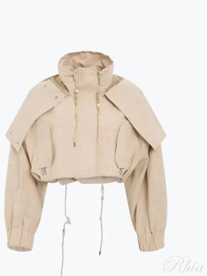 Women's La Raphia Crop Parka Beige - JACQUEMUS - BALAAN 2