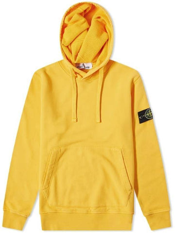 Wappen Patch Cotton Fleece Hoodie Yellow - STONE ISLAND - BALAAN 1