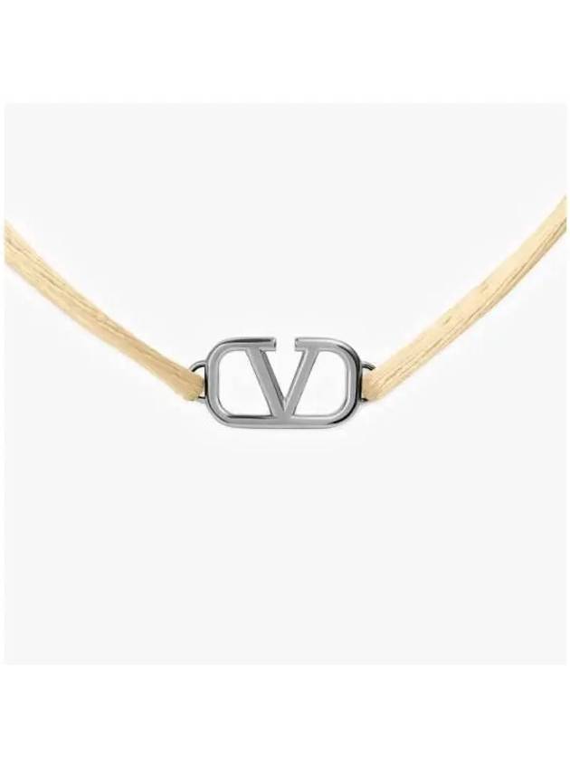 Valentino 3Y2J0M96 DTK MXG J0M96 Garavani V logo cotton bracelet - RED VALENTINO - BALAAN 4