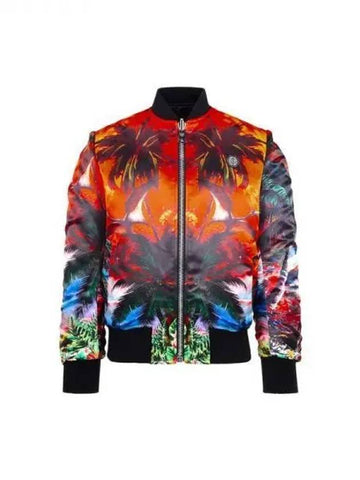 Men's Hawaiian Print Silky Bomber Jacket Multi 271192 - PHILIPP PLEIN - BALAAN 1