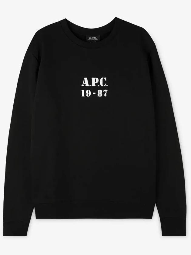 Stamp Logo Sweatshirt Black - A.P.C. - BALAAN 3