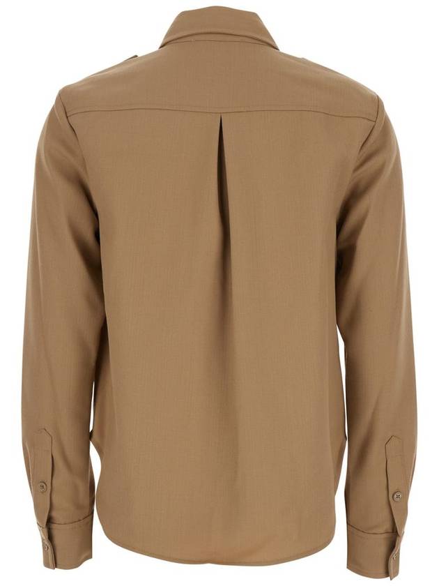 Beige Shirt With Patch Pockets On The Chest In Virgin Wool Blend Woman - MICHAEL KORS - BALAAN 2