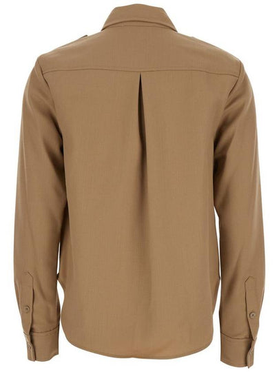 Beige Shirt With Patch Pockets On The Chest In Virgin Wool Blend Woman - MICHAEL KORS - BALAAN 2