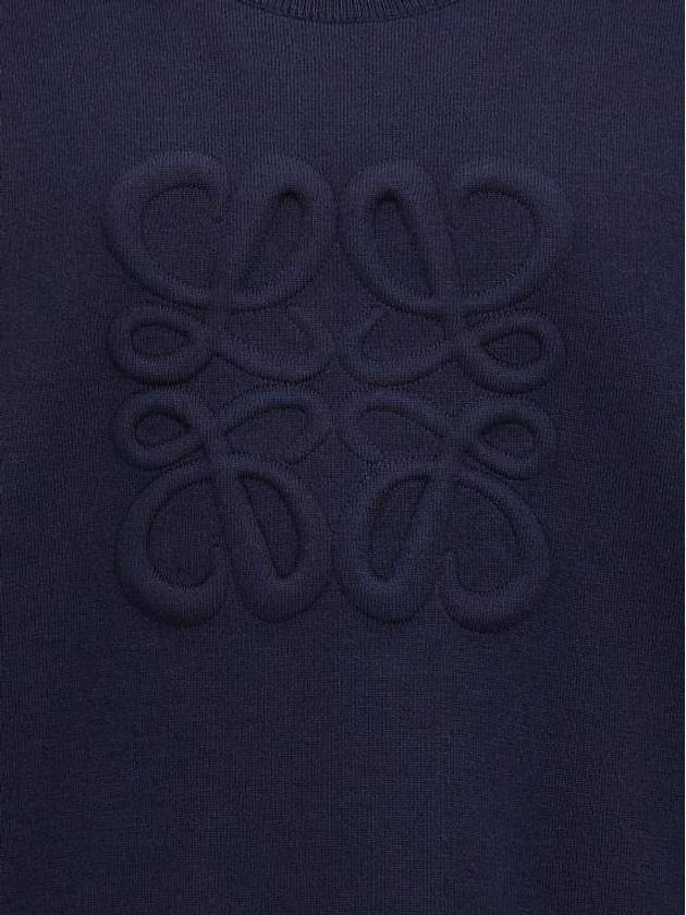 Debossed Anagram Wool Knit Top Navy - LOEWE - BALAAN 5