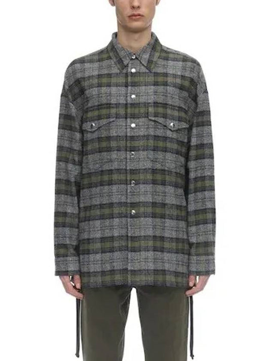 Gray Laced Tweed Oversized Shirt jacket - FAITH CONNEXION - BALAAN 2