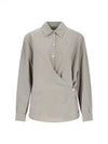 Dry Silk Straight Collar Twist Shirt Light Misty Grey - LEMAIRE - BALAAN 2