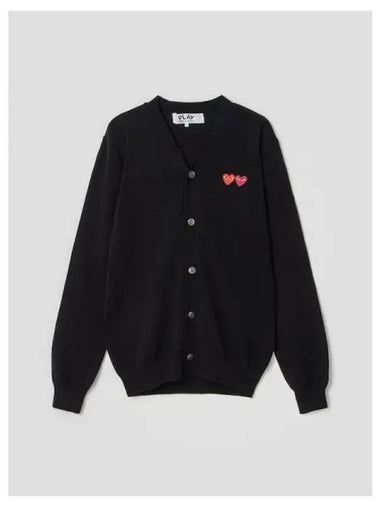 Unisex Double Heart Waffen Spring Fall Cardigan Black Domestic Product GM0024010930461 - COMME DES GARCONS PLAY - BALAAN 1