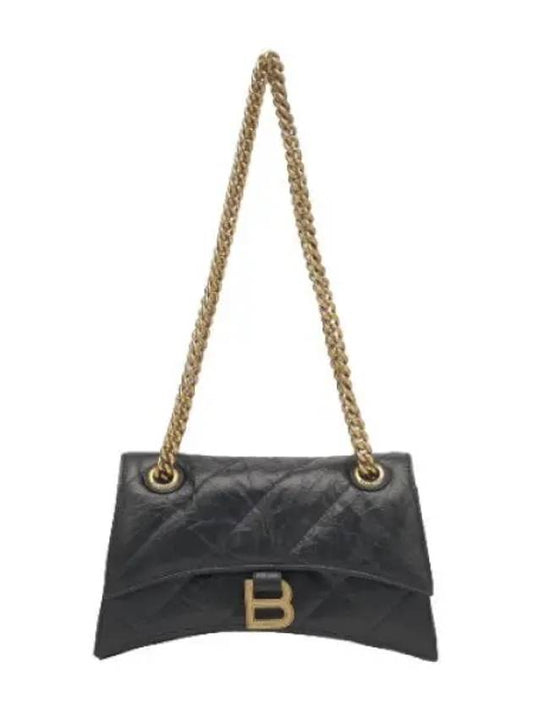 Small Quilted Crush Chain Shoulder Bag Black - BALENCIAGA - BALAAN 1