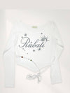 Sunrise Wide Neck Strap Crop Tshirt_WHITE Women's Long Sleeve TShirt - RUBATI - BALAAN 4