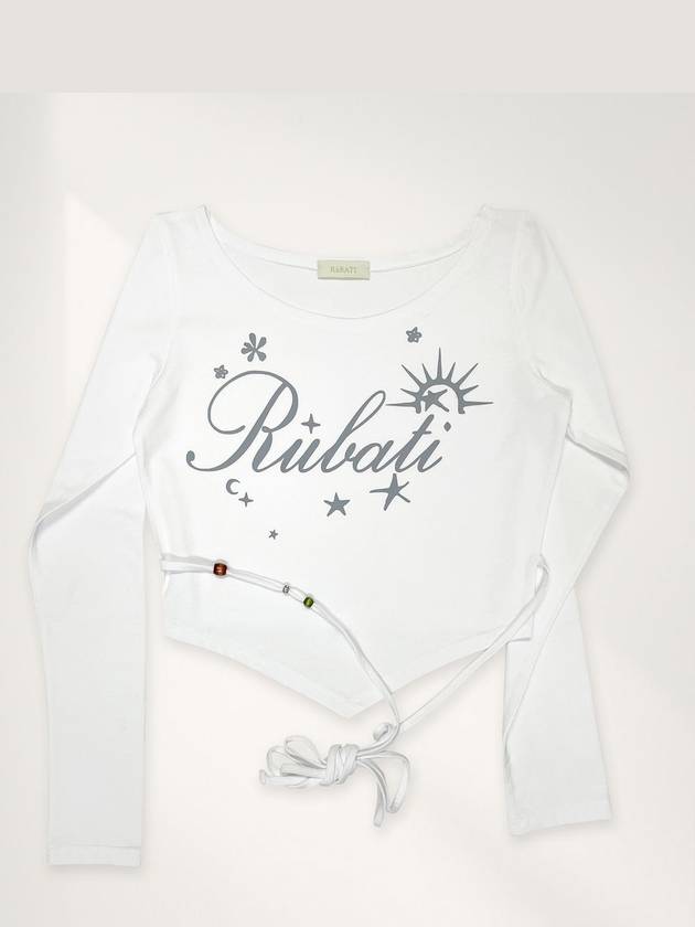 Sunrise Wide Neck Strap Crop Tshirt_WHITE Women's Long Sleeve TShirt - RUBATI - BALAAN 4