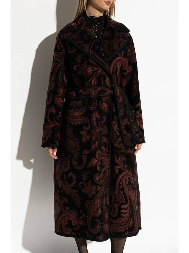 Etro Patterned Coat, Women's, Burgundy - ETRO - BALAAN 3