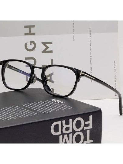 Blue light blocking glasses frame TF5785DB 005 metal combination square Asian fit - TOM FORD - BALAAN 2